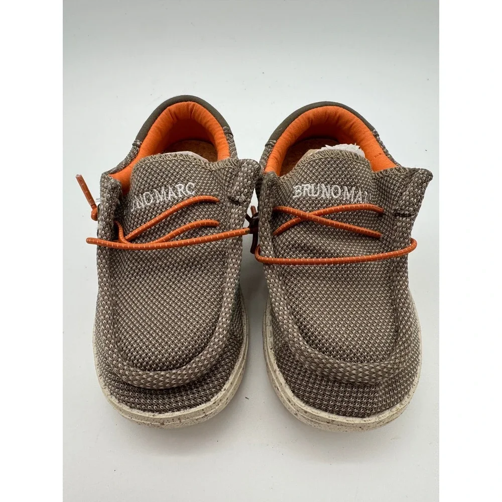 Boys Casual‎ Slip On Shoes Brown Orange Comfort Loafer Size 11
